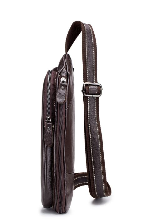 A crossbody bag, in the simplest of terms, is a bag with a strap long enough that you can. Mens Sling Bag Genuine Leather Cross Body Chest Shoulder ...