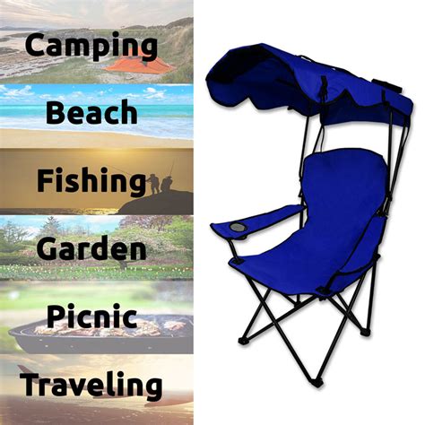 Collection by us canvas & awning corp. Canopy Chair Foldable W/ Sun Shade Beach Camping Folding ...