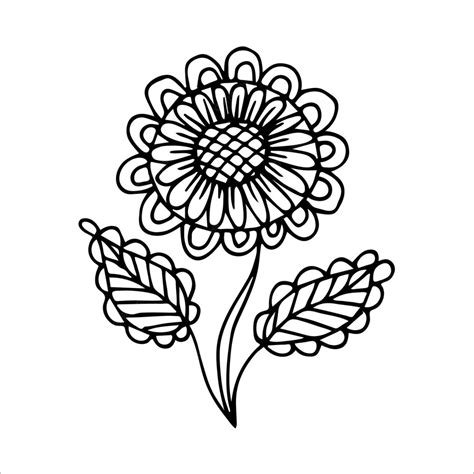 Premium Vector Hand Drawn Flower Single Doodle Element