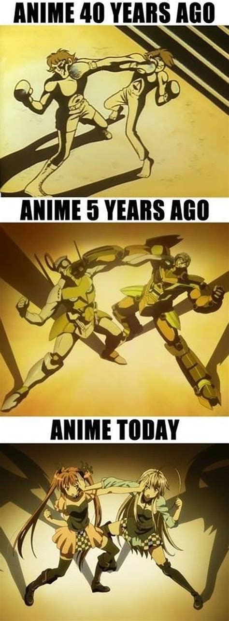 Anime 40 Years Ago Vs 5 Years Ago Vs Today Pic Anime Memes Anime