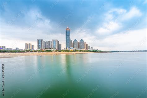 City Night View Of Zhanjiang Sands Bay Stock Photo Adobe Stock