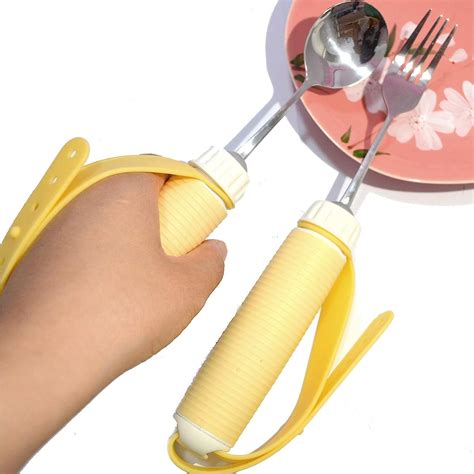 Easy Grip Eating Aids Spoon Fork Adaptive Eating Utensils Rotating