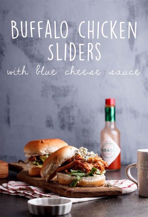 The contrast of the honey and cheese make this recipe a deliciously sweet plating: Buffalo chicken sliders with blue cheese sauce - Simply ...