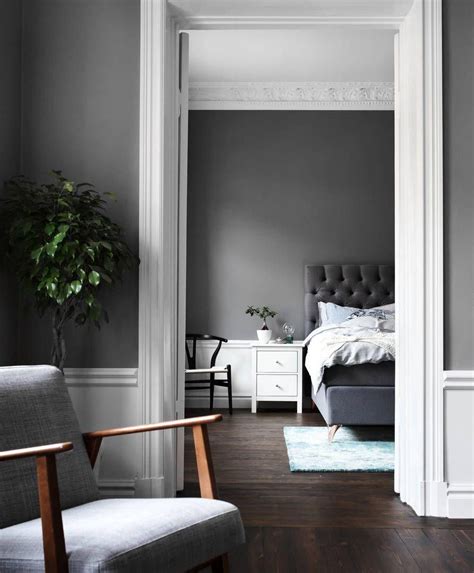Grey Walls And Interior Livingroom And Bed Scandinavian Decoration