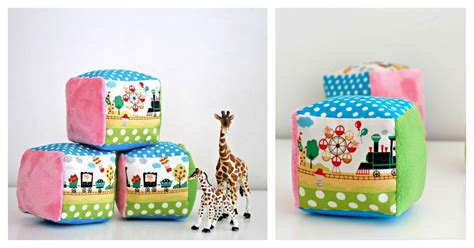 How to use a sewing pattern block. Soft Rattle Blocks for Babies Free Sewing Pattern