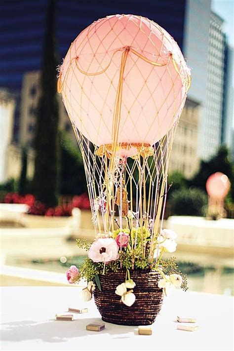 Floral Hot Air Balloon Centrepiece Unique Wedding Flowers Diy