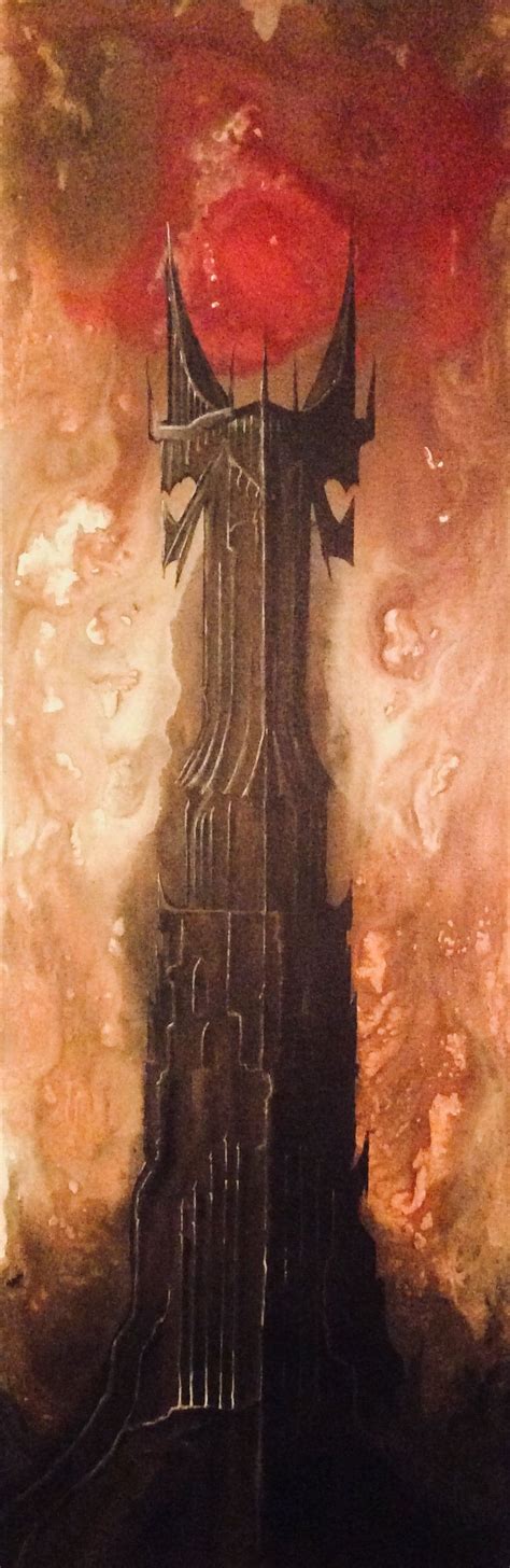 Barad Dur Original Canvas Painting Saurons Tower In The Land Of Mordor Original Canvas
