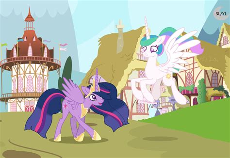 Twilight And Celestia By Princesslunayay On Deviantart My Little Pony