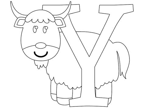 Y is for Yak coloring page - coloring.com