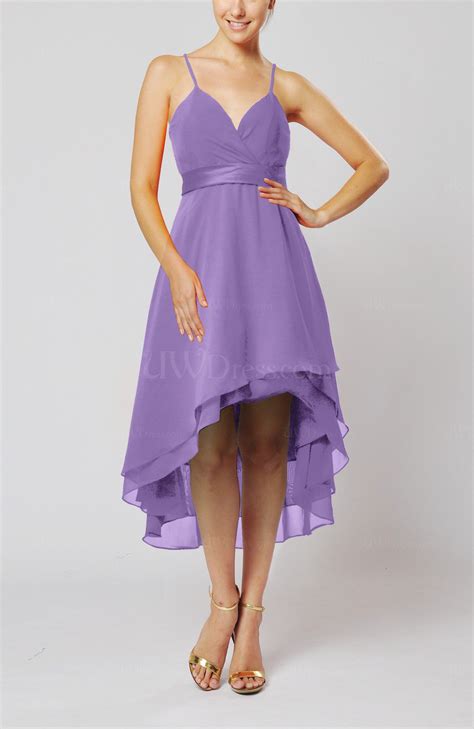 Lilac Modern A-line Sleeveless Zipper Chiffon Hi-Lo Party Dresses ...