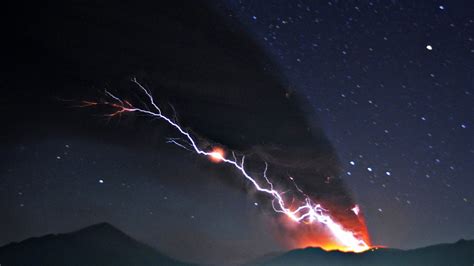 Nature Stars Volcanoes Lava Lightning Skyscapes Eruption