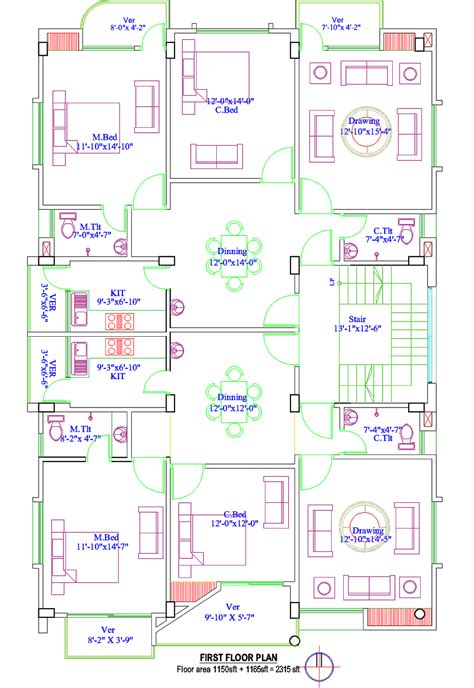 Residential Building Plan 2400 Sq Ft Ruang Sipil