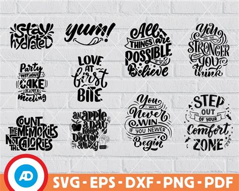 30 Lifestyle Quotes Svg Bundle Svg Eps Dxf Pdf Png Files For Etsy