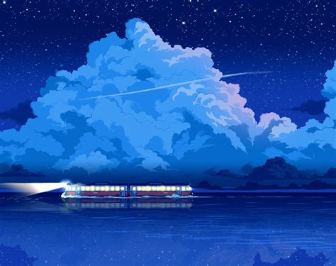 Anime Clouds Sky Train Vehicle Spirited Away 2848x2256 Wallpaper