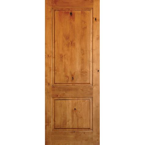 Krosswood Doors 36 In X 80 In Rustic Knotty Alder 2 Panel Square Top