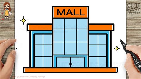 How To Draw A Shopping Mall Easy For Kids And Toddlers Youtube