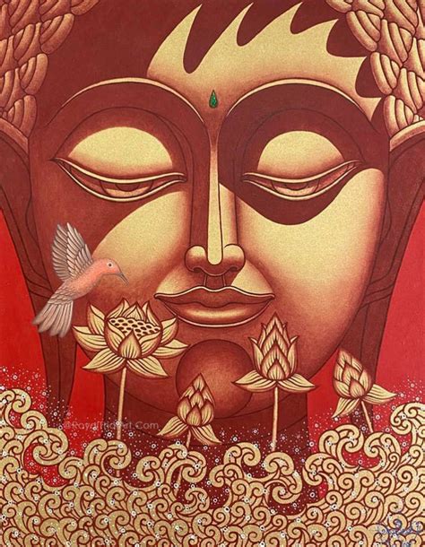 Peace Buddha Painting For Sale Royal Thai Art