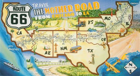 Route 66 Travel The Mother Road From Chicago To La Curtis Wright Maps