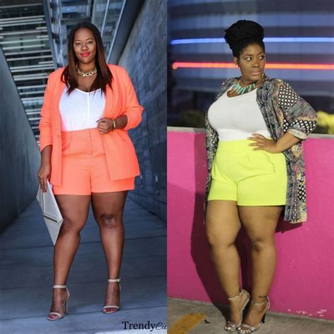 Plus Size Shorts Outfits For Beautiful Curvy Ladies Glossyu Moda
