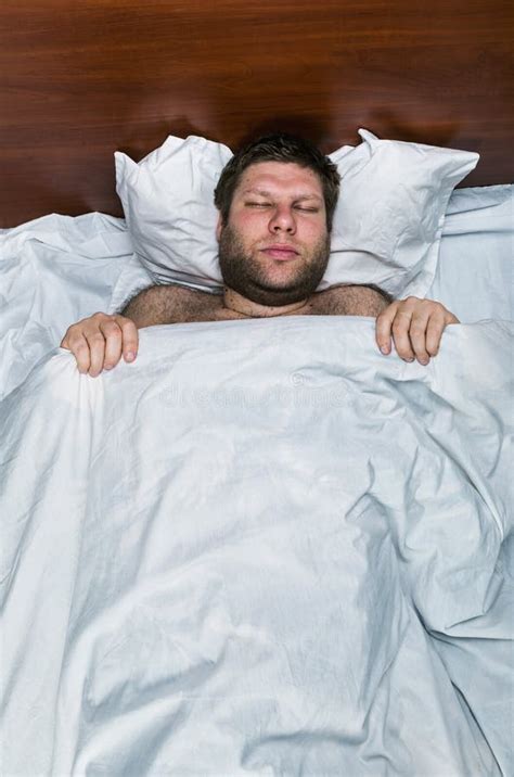 Adult Man Sleeps In Bed Stock Image Image Of Delighted 48362789