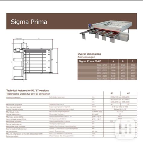 Velkoplošná dělící pila SCM Sigma Prima 50 bazar Hyperinzerce cz