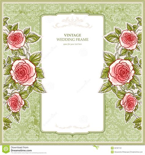 Vintage Background For The Wedding With Roses Stock Vector