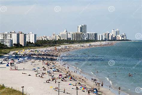 Crowded Miami South Beach Stock Photo Image Of Holiday 106156538