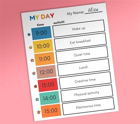 Daily Planner For Kids Printable Daily Planner Homeschool Etsy