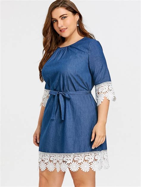 Plus Size Lace Panel Casual Dress Affordable Fashion Clothes Plus Size Fashion Fashion Dress