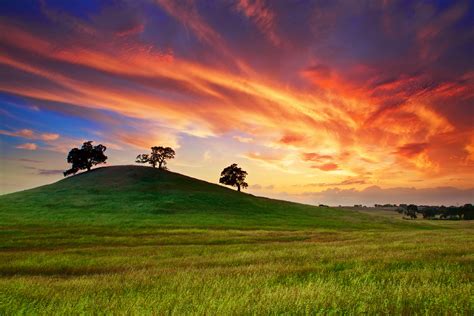 Sunset Spring May Sky Clouds Field Grass Trees Wallpaper 1920x1280