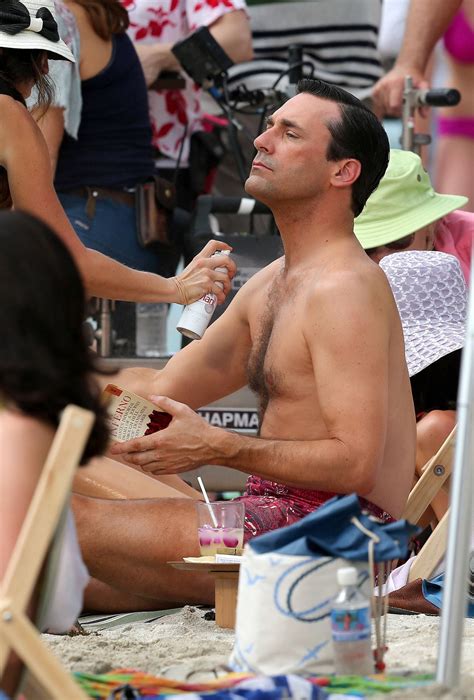 Jon Hamm In A Swimsuit Shooting Scenes For MAD MEN Season In Hawaii Daily Squirt