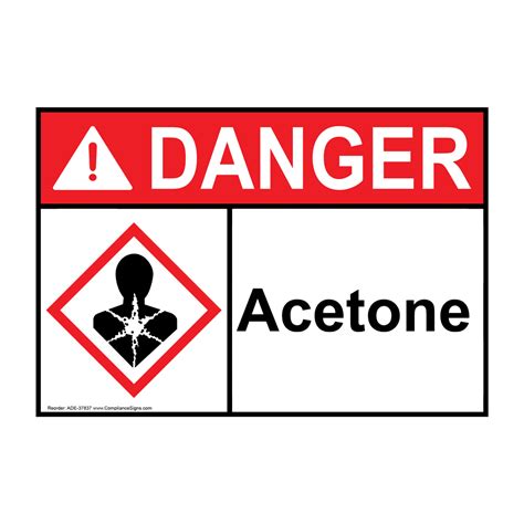 Ansi Ghs Acetone Sign Danger With Symbol