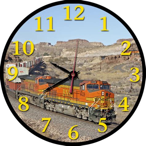 Bnsf In The Desert Round Train Clock A
