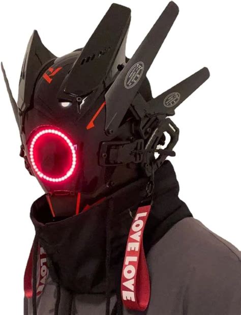 Cyberpunk Helmet Cosplay Black Samurai War Pipeline Deadlock