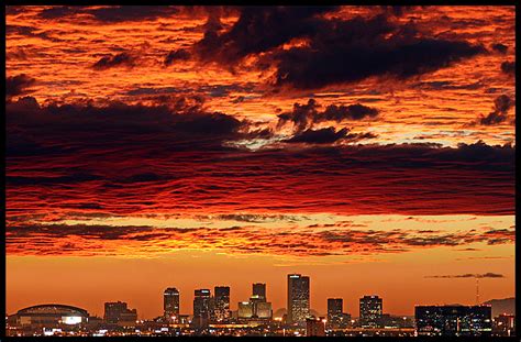 Phoenix Az Phoenix Skyline At Sunset As Seen From 9 Miles East Photo