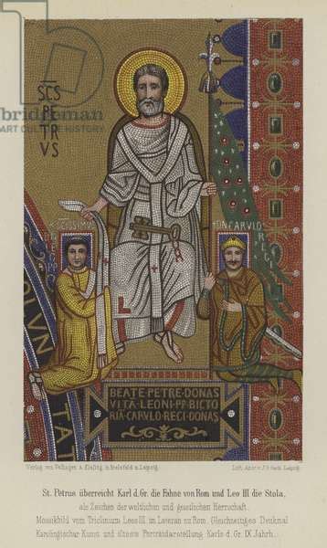 Image Of St Peter Presenting Charlemagne The Flag Of Rome And Pope By