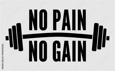 No Pain No Gain Motivational Poster Or T Shirt Design Dumbbell And
