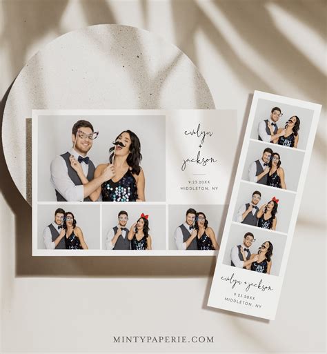Photo Booth Strip Template Minimalist Wedding Photo Booth Overlay