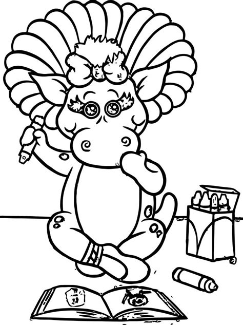 Baby Bop Colors Her Picture Coloring Page