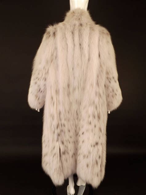 white chado full length underbelly lynx fur coat fur coat coat vintage coat