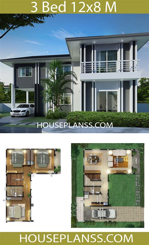 We did not find results for: House design Plans Idea 12.x8 with 3 bedrooms - House Plans 3D