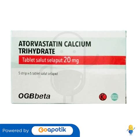 Atorvastatin Calcium Trihydrate Ogb Beta 20 Mg Box 30 Tablet Kegunaan
