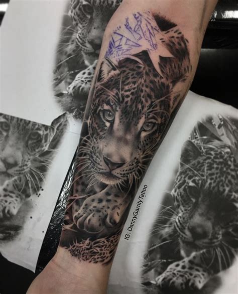 Realistic Leopard Tattoo In Progress Forearm Sleeve Tattoos Leopard