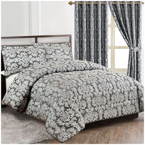 New Luxury 5 Piece Heavy Jacquard Quilted Bedspread Comforter Bed Set