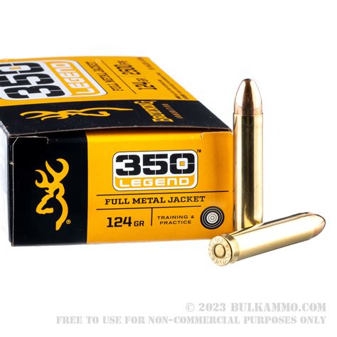 200 Rounds Of Bulk 350 Legend Ammo By Browning 124gr Fmj