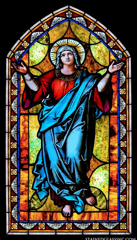 Mary Ever Virgin Religious Stained Glass Window