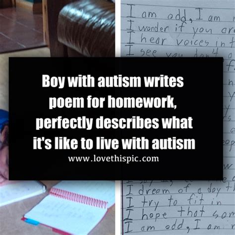 Boy With Autism Writes Poem For Homework Perfectly Describes What Its