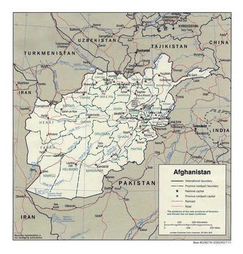Detailed Political And Administrative Map Of Afghanistan 2001