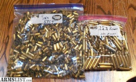Armslist For Sale 9mm And 223 Brass Once Fired
