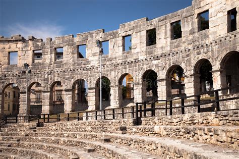 Pula Is The Largest City In Istria Arena Stock Image Image Of